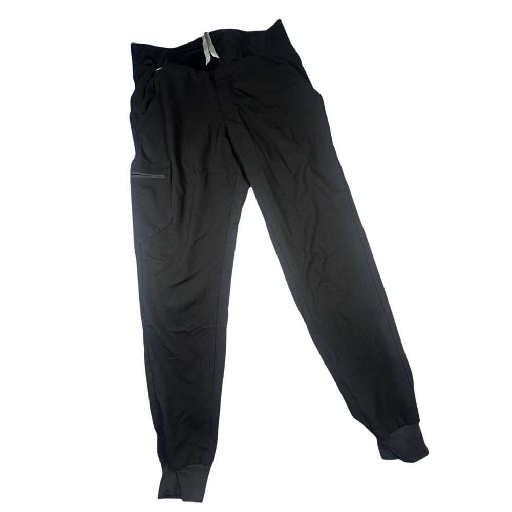FIGS Pants Zamora Scrub Cargo Drawstring Tall Black MT - Picture 2 of 8